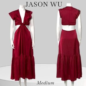 Jason Wu Burgundy Red Cutout Maxi Dress, Medium - New With Tag